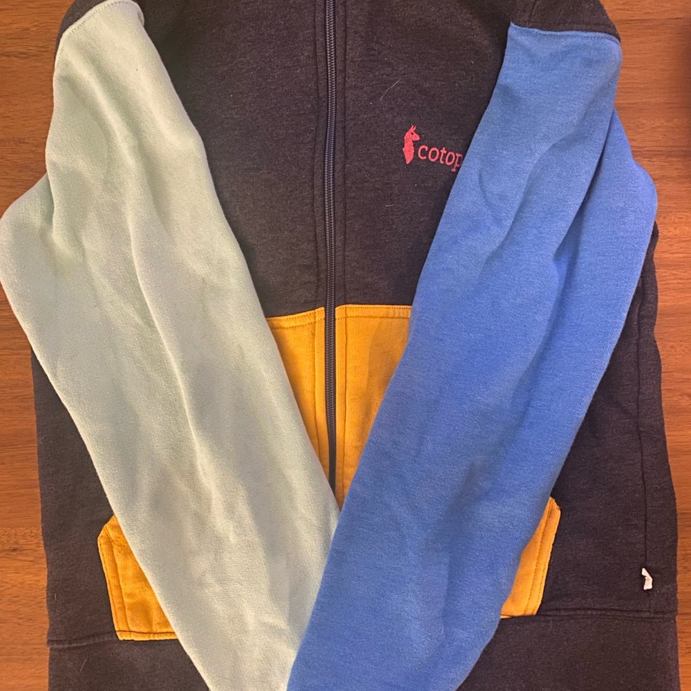 Cotopaxi Women’s Medium Colorblock Jacket - Blue, Yellow, Gray